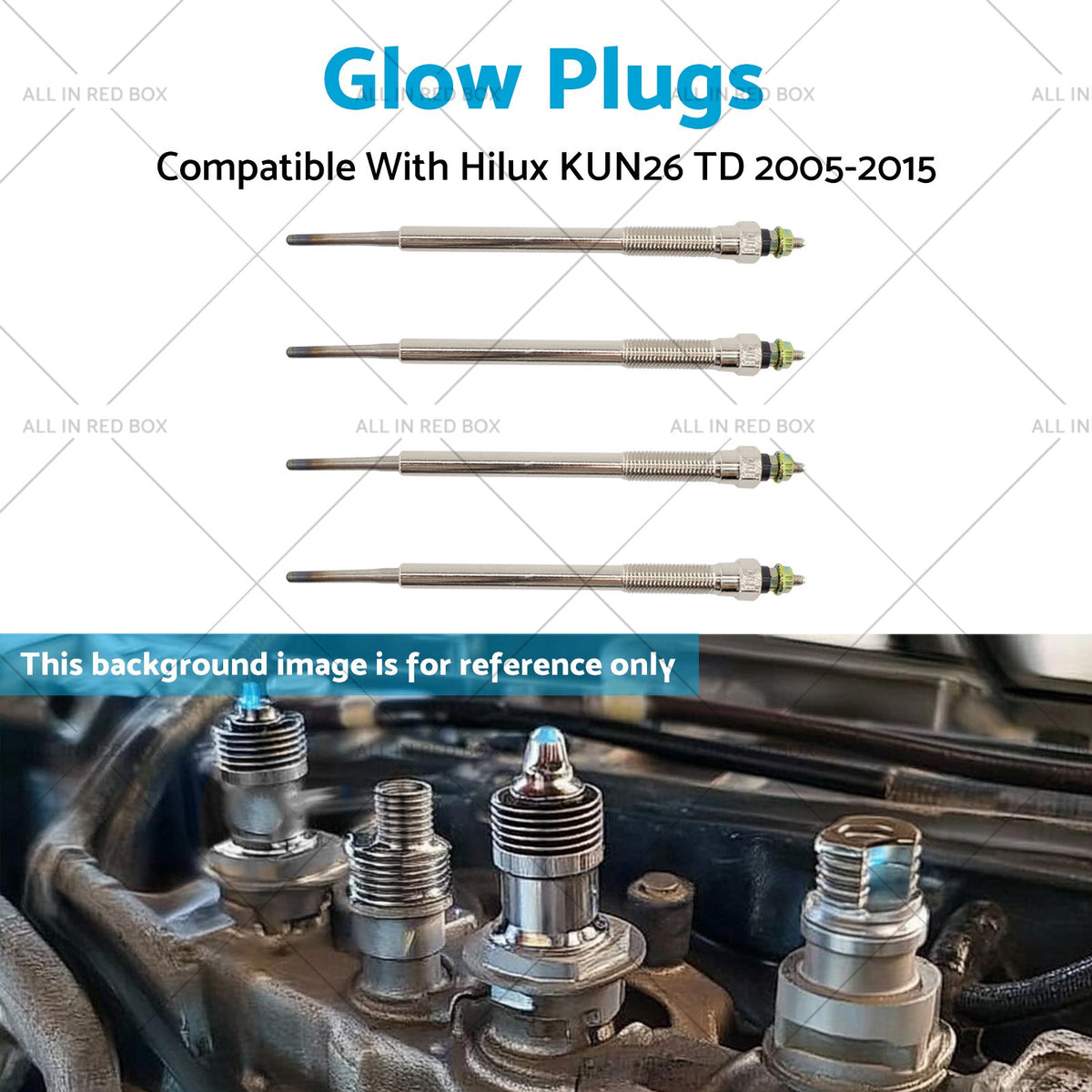 4Pcs Glow Plugs Suitable for Hilux KUN26 TD 1KD-FTV 3.0L 4cyl 2005-2015