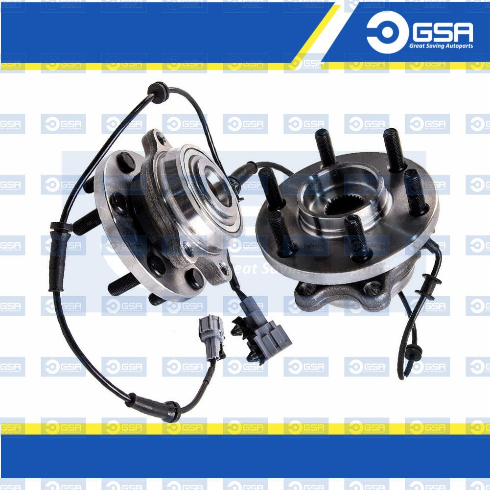 2x Front L+R Wheel Bearing Hubs w/ ABS for Nissan Navara D40 Pathfinder R51