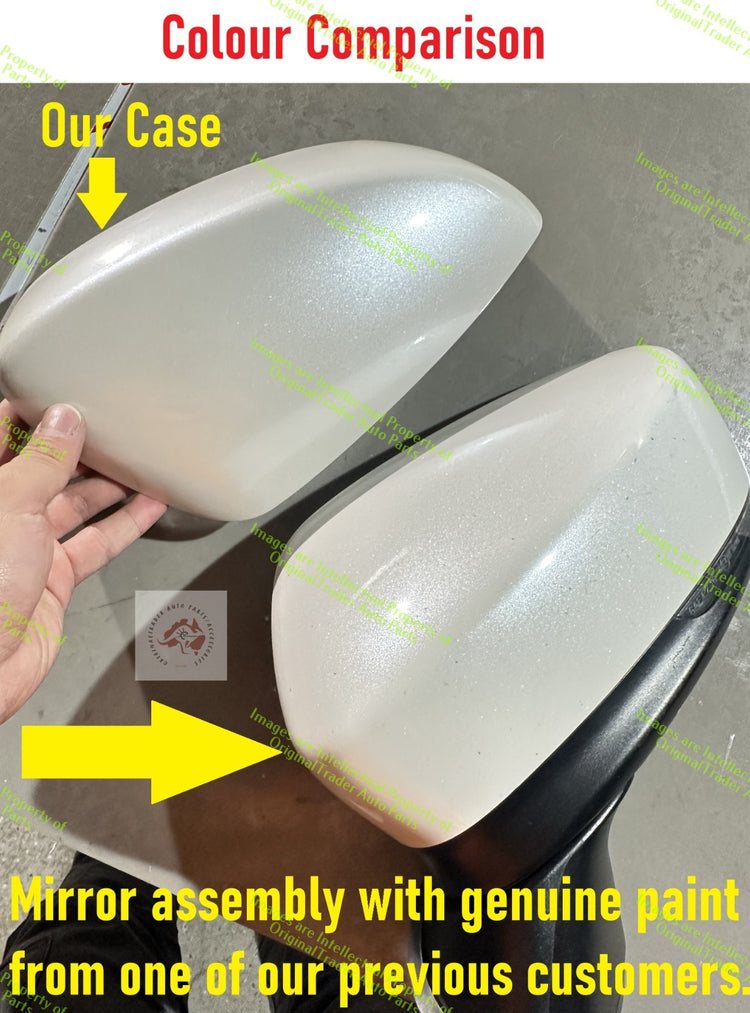 Left Door Mirror Cap Housing Case fits Mazda 2 DJ DL Snowflake White Pearl 25D