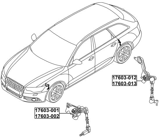 Level Sensor, Rear Right Fits Volkswagen 4H0941310C 9A794131000