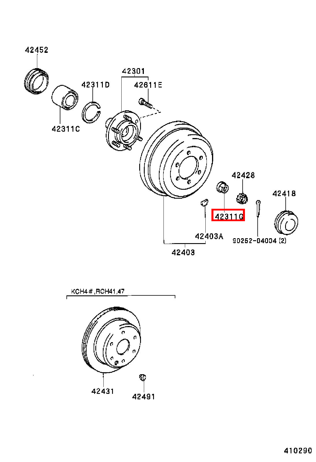 Genuine Hiace RCH29 RCH28 RCH23 RCH22 RCH19 RCH18 RCH13 Rear Axle Shaft Nut