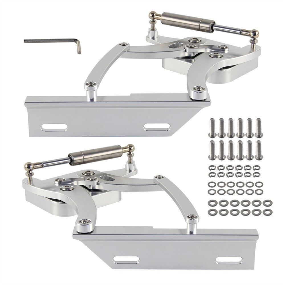 Billet Hood Hinge Kit Pair Left and Right Side For Ford Mustang 1967-1969 Silver