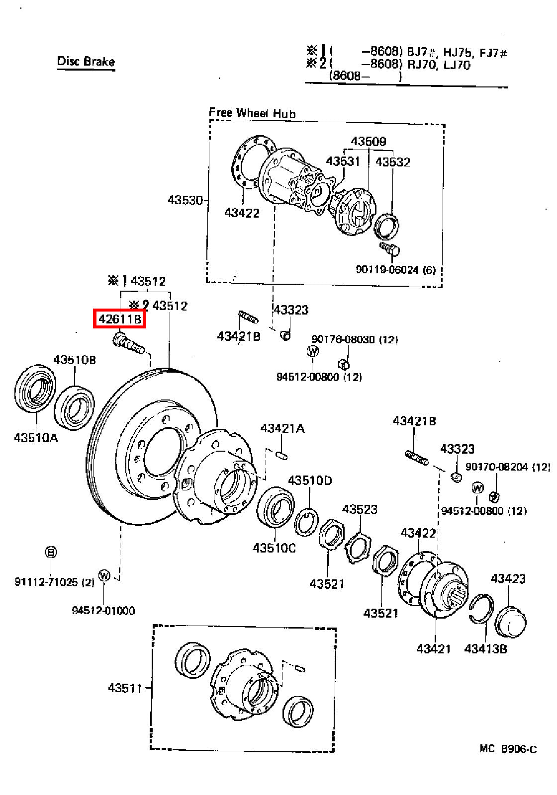 Genuine Tacoma VZN160 RZN196 RZN191 RZN171 RZN161 Rear Wheel Hub Stud Bolt