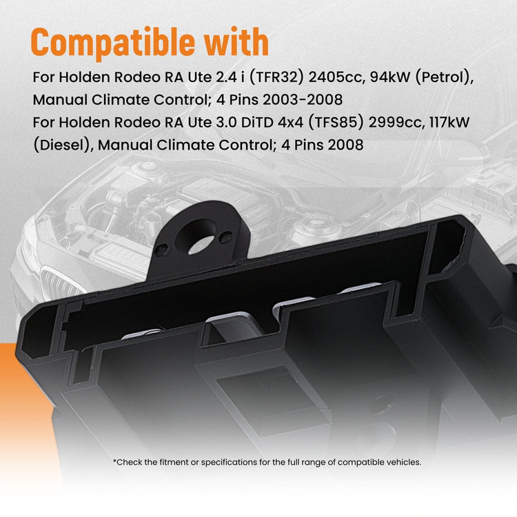 Blower Motor Resistor for Holden Rodeo RA RC Colorado Isuzu D-Max DMAX 2008-2012