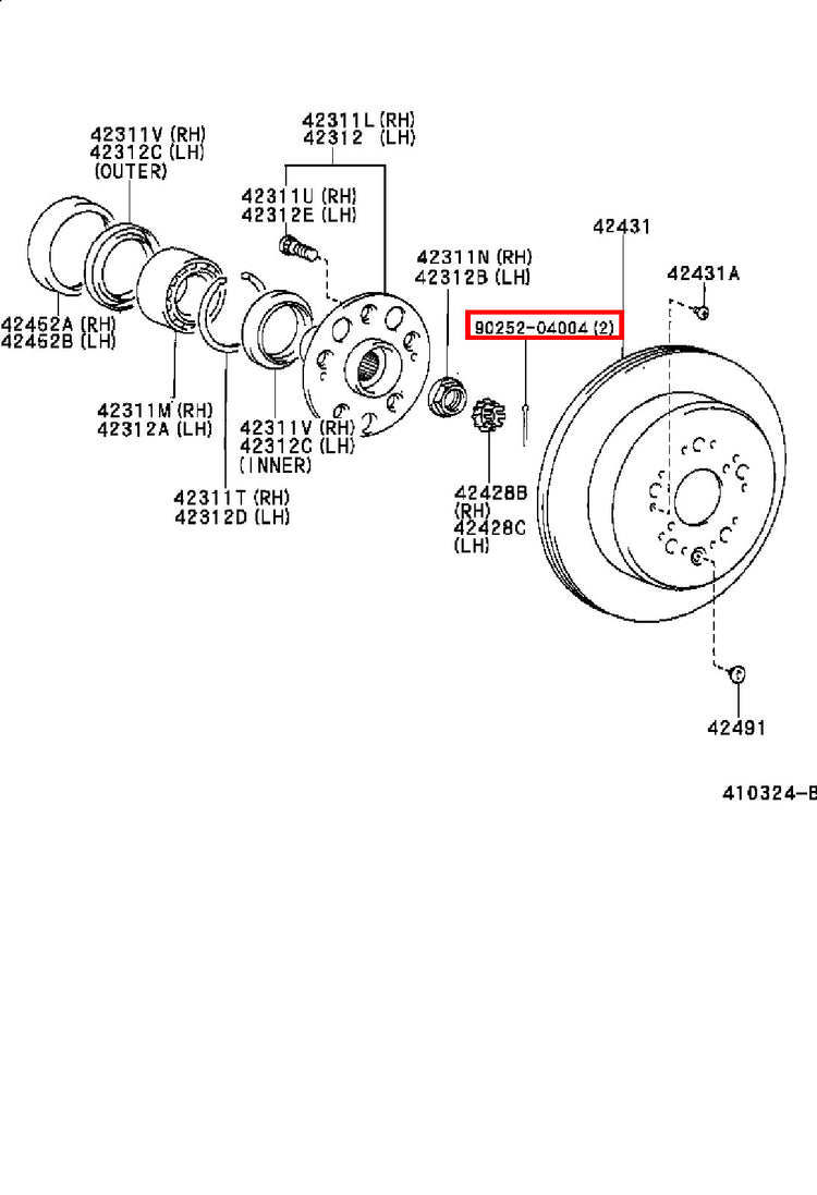 Genuine Regius RCH47 RCH41 LXH43 KCH46 KCH40 Axle Shaft Nut Cotter Pin