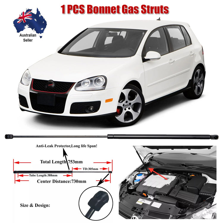 1PCS FRONT BONNET Gas Struts For Volkswagen VW Golf MK5 MK6 2003 to 2013