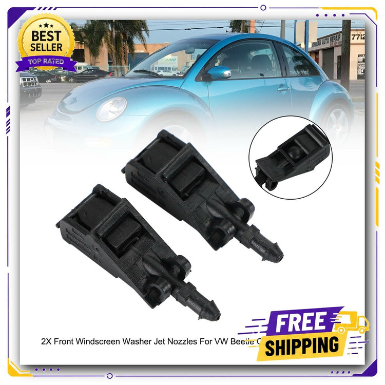 2X Front Windscreen Washer Jet Nozzles for VW Beetle Golf Jetta 6E0955985A