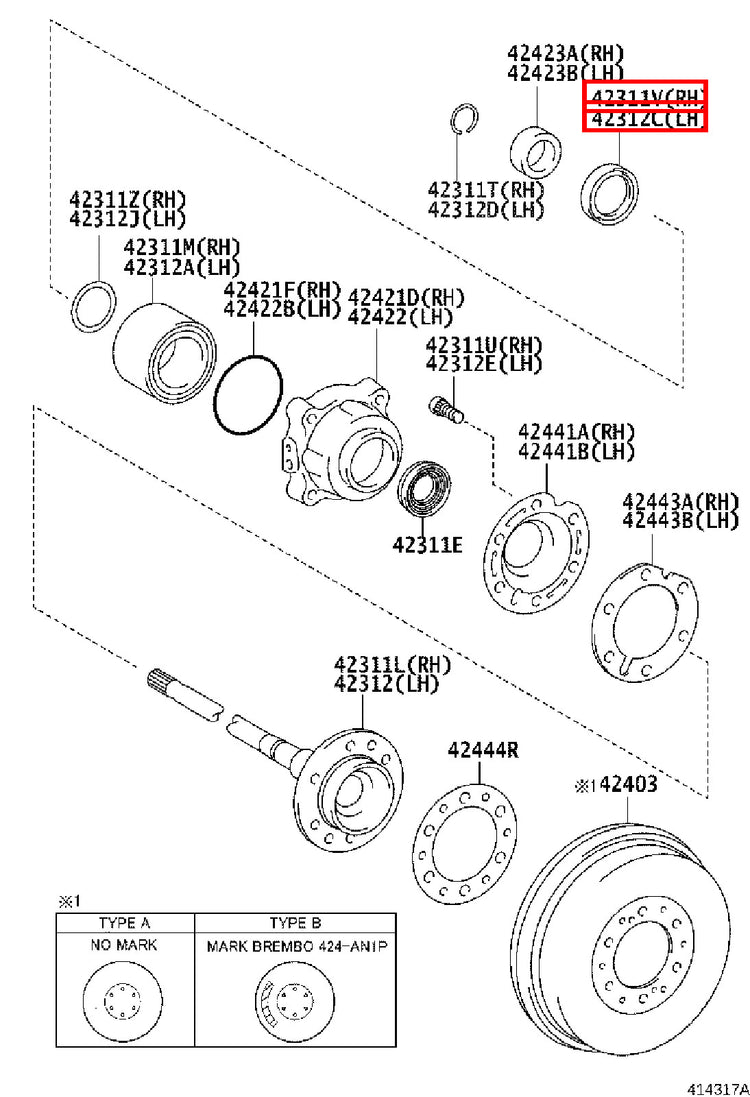 Genuine Hilux TGN110 TGN10 KUN36 KUN35 KUN26 Rear Axle Shaft Inner Oil Seal