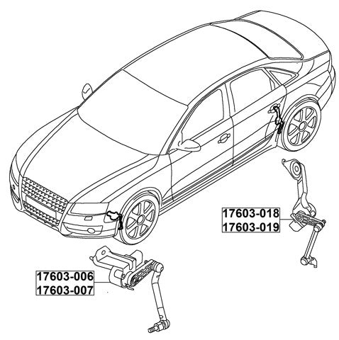 Level Sensor, Rear Right Fits Audi 8K0941310C
