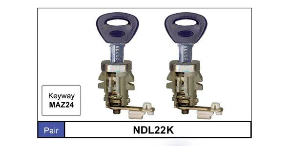 Nice NDL22K Front Door Locks Pair for Ford Laser KL KM KN KQ & Mazda 323 Models