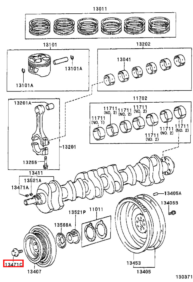 Genuine Crown JZS171 1JZ GTE Crankshaft Harmonic Balancer Pulley Bolt