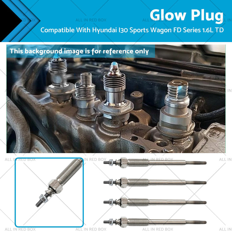 4x Glow Plug Set Suitable for Hyundai I30 Sports Hatchback Wagon 1.6L TD D4FB
