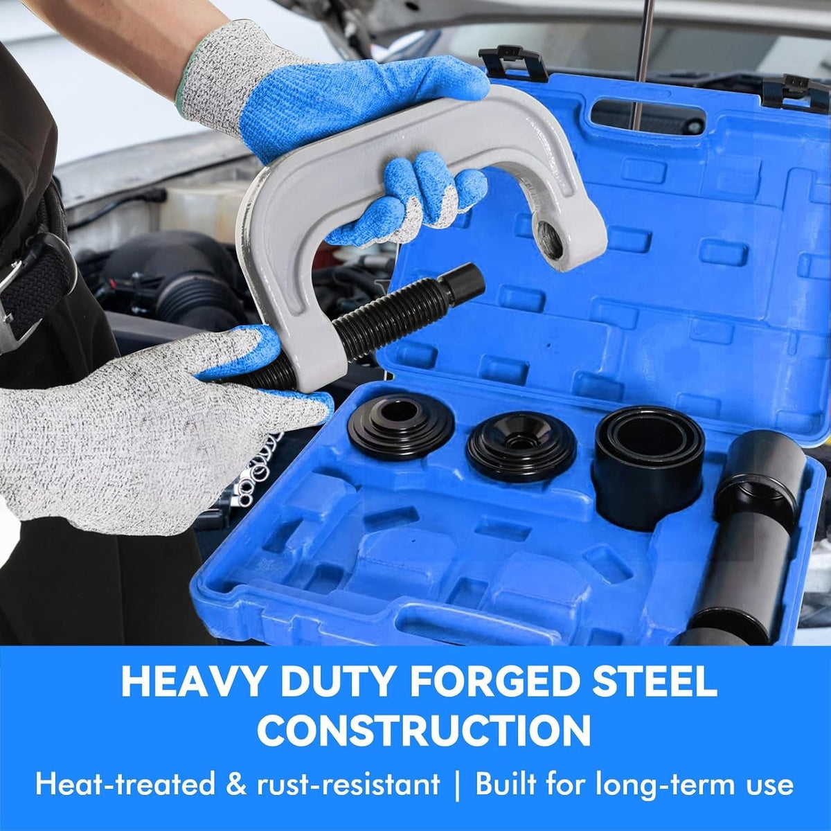 10PCS Ball Joint Removal Tool Kit, Bushing Press Kit with Carrying Case