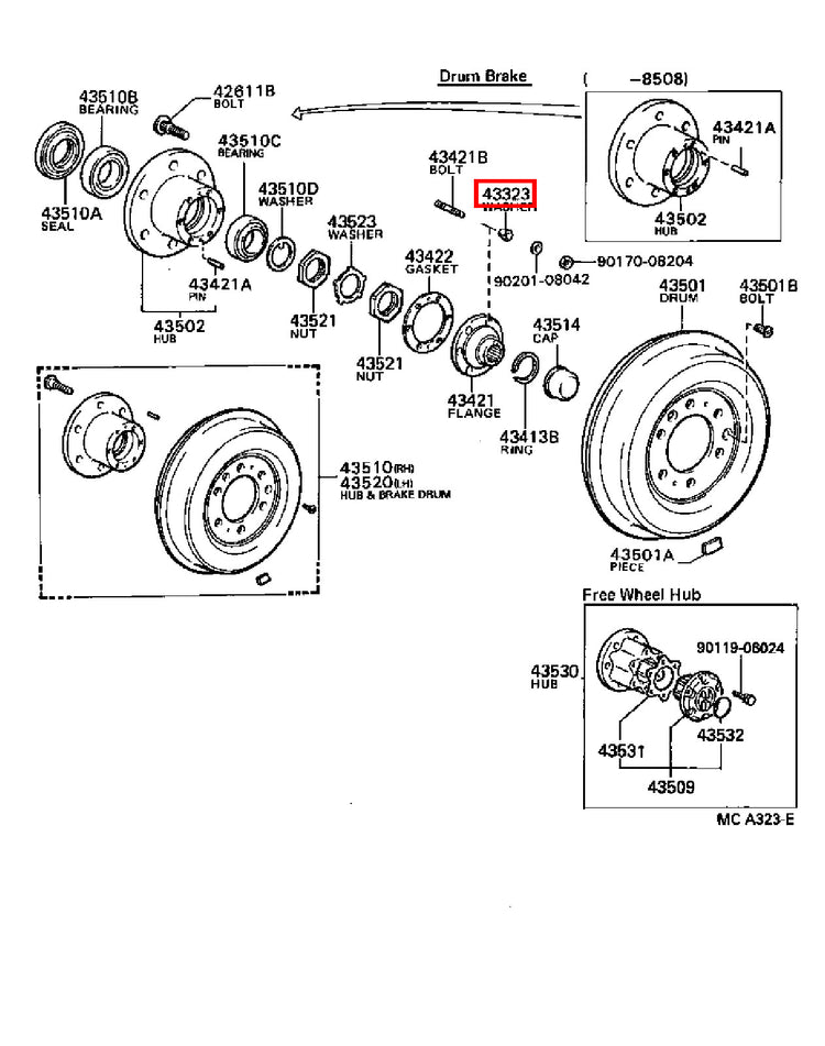 Genuine Hilux YN107 YN106 YN105 YN100 VZN172 Front Axle Hub Stud Cone Washer