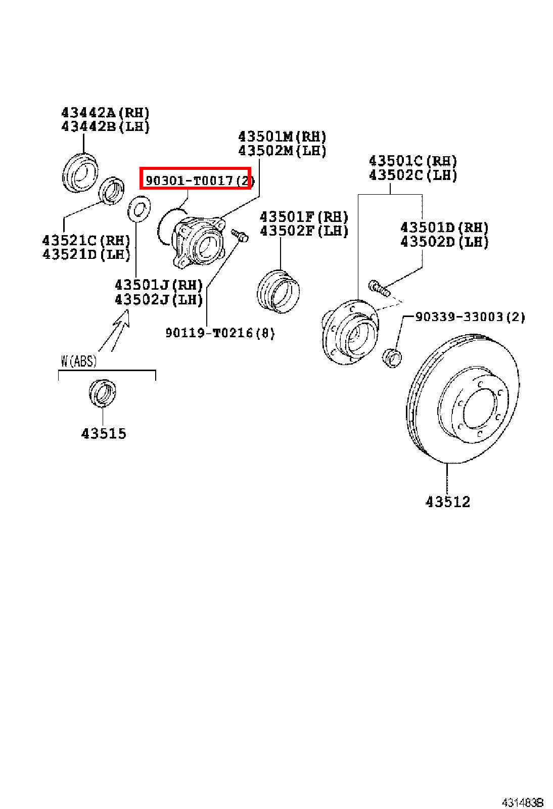 Genuine Hilux TGN36 Front Wheel Bearing Seal O Ring