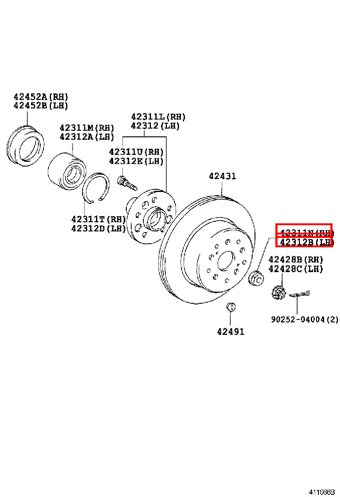 Genuine Hiace RCH29 RCH28 RCH23 RCH22 RCH19 RCH18 RCH13 Rear Axle Shaft Nut