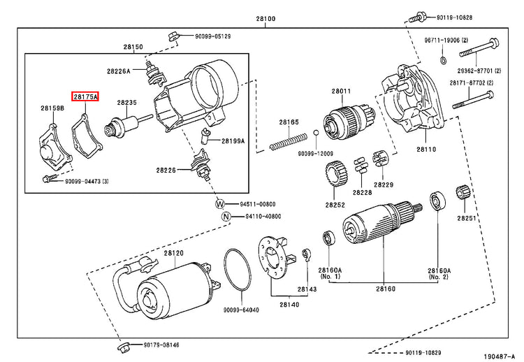 Genuine Camry VCV10 SXV23 SXV20 SXV11 Starter Magnetic Switch Cover Gasket