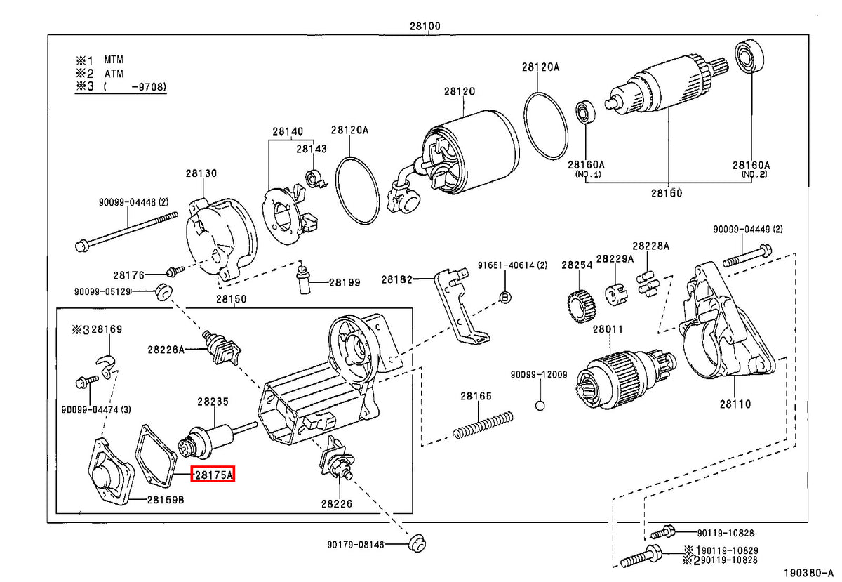 Genuine Camry VCV10 SXV23 SXV20 SXV11 Starter Magnetic Switch Cover Gasket