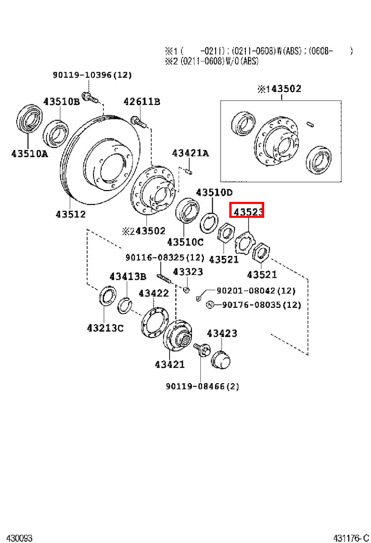 Genuine Dyna LY230 LY220 Dyna ToyoAce KDY220 Front Wheel Bearing Lock Tab Washer