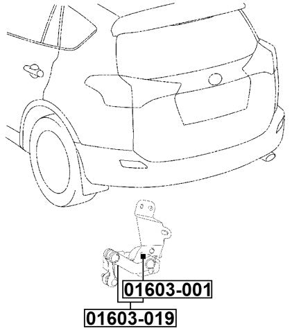 01603-019 Febest Rear Level Sensor (With Bracket, With Link) 89408-42010