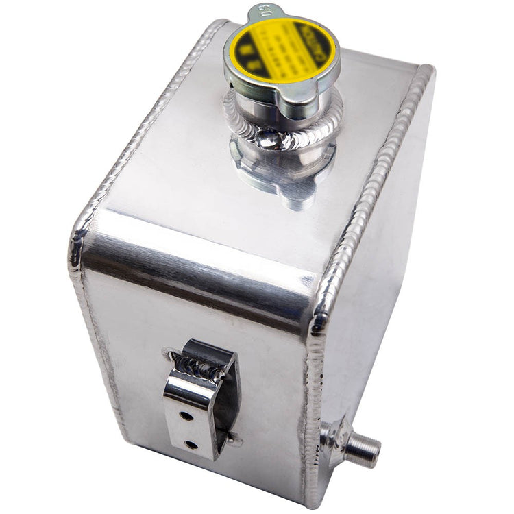 Universal Aluminum 2.5LCoolant Radiator Overflow Recovery Water Tank Silver