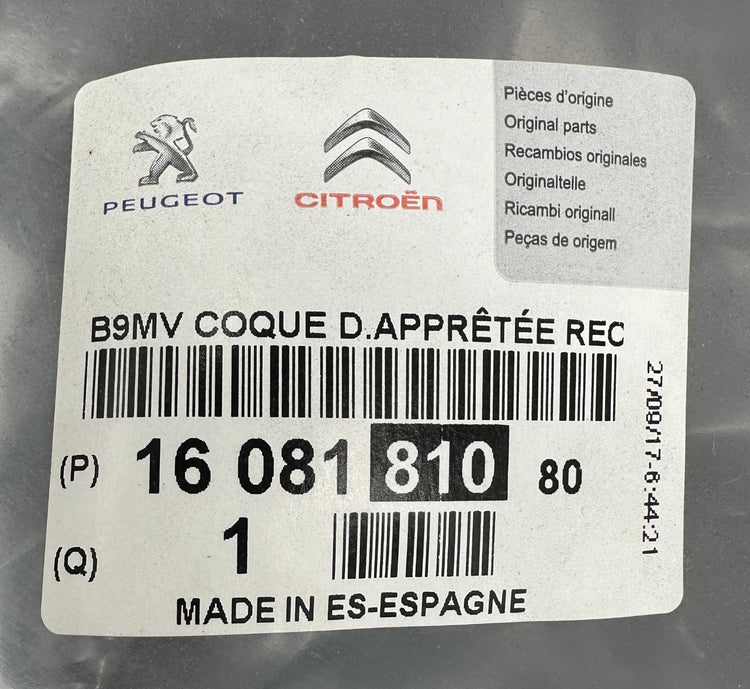 Genuine Peugeot Partner Exterior Mirror Cap ( Right Side) 1608181080 OEM New
