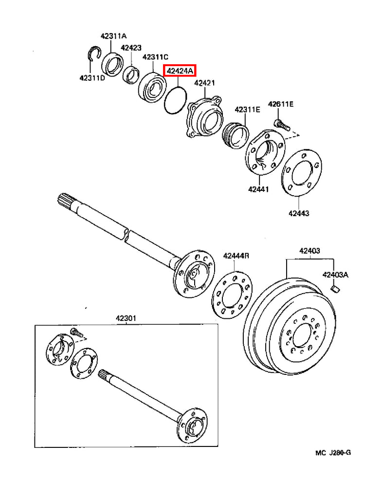 Genuine Tundra VCK40 VCK30 UCK41 UCK40 UCK31 UCK30 Rear Axle Bearing Seal O Ring