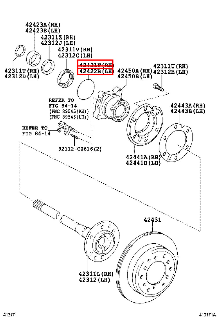 Genuine Tacoma TRN260 TRN245 TRN240 TRN225 Rear Axle Bearing Seal O Ring x2
