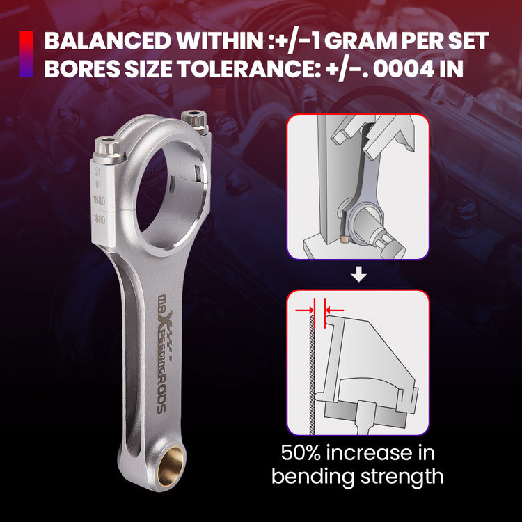 H Beam Connecting Rods Rod for Renault 12 Gordini 1.6L ARP 2000 Bolts 136.5mm