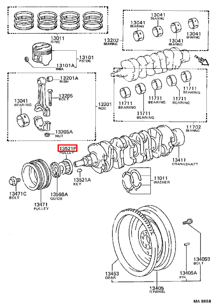 Genuine Celica AT160 4AG 4AGE Crankshaft Timing Gear Sprocket Pulley