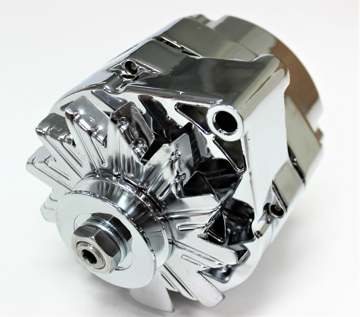 Chev GM Alternator Chrome 105 Amp Single Wire Internal Regulator Hot Rod Holden