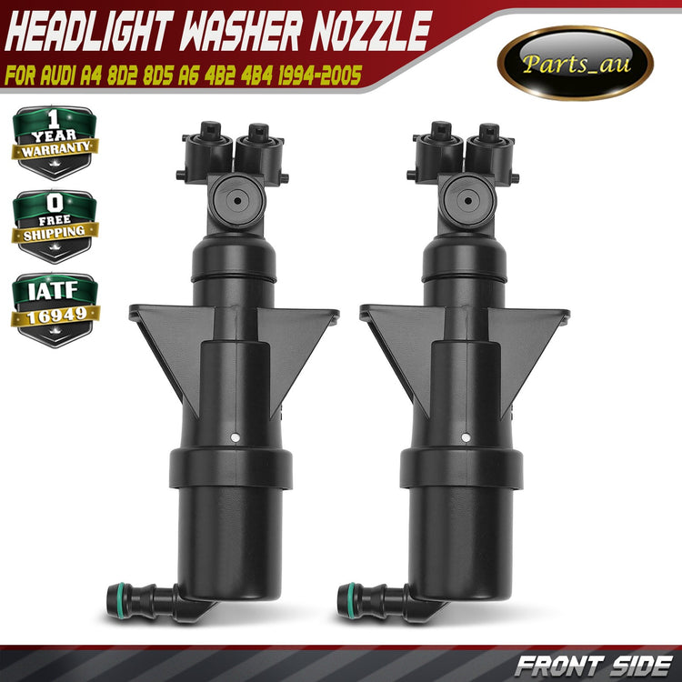 2x Front Left Right Headlight Washer Nozzle for Audi A4 8D2 8D5 A6 4B2 4B4 94-05