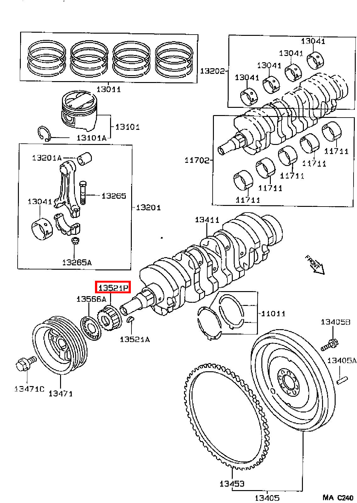 Genuine Celica AT160 4AG 4AGE Crankshaft Timing Gear Sprocket Pulley