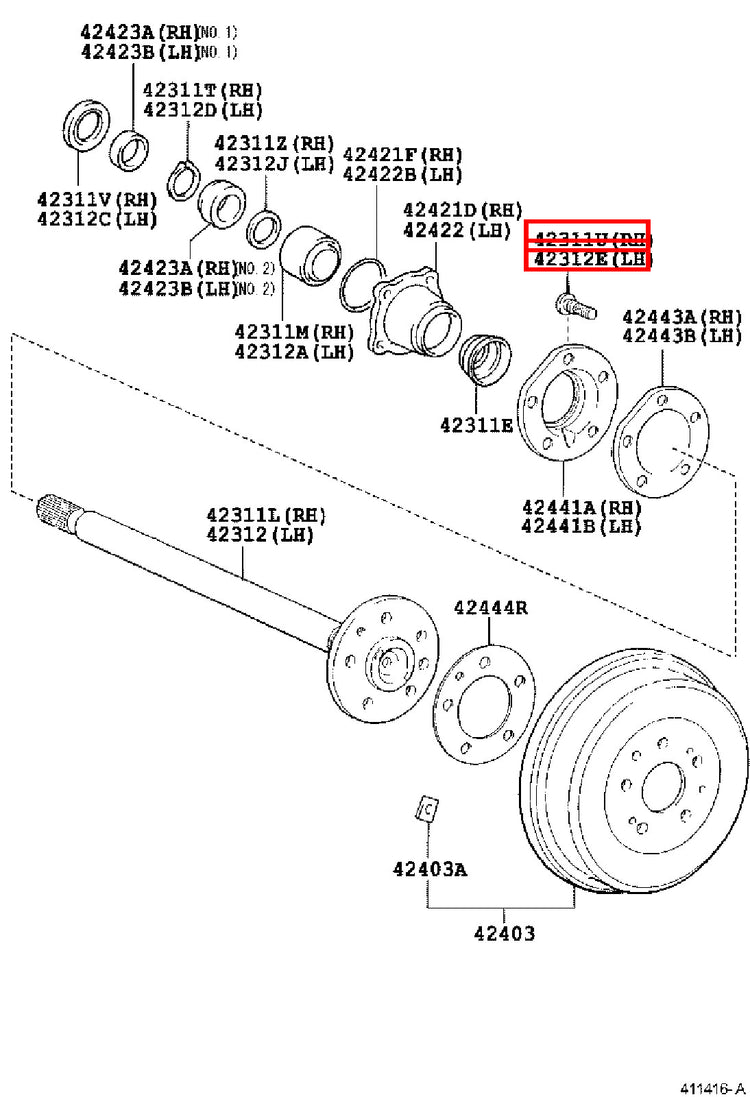 Genuine LandCruiser HZJ76 HZJ71 HZJ105 HDJ100 Front Wheel Hub Stud Bolt x10