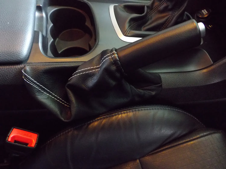 FORD FPV FG FGX LEATHER HANDBRAKE BOOT ONLY G6 XR6 XR8 F6 GT - DARK GREY STITCH