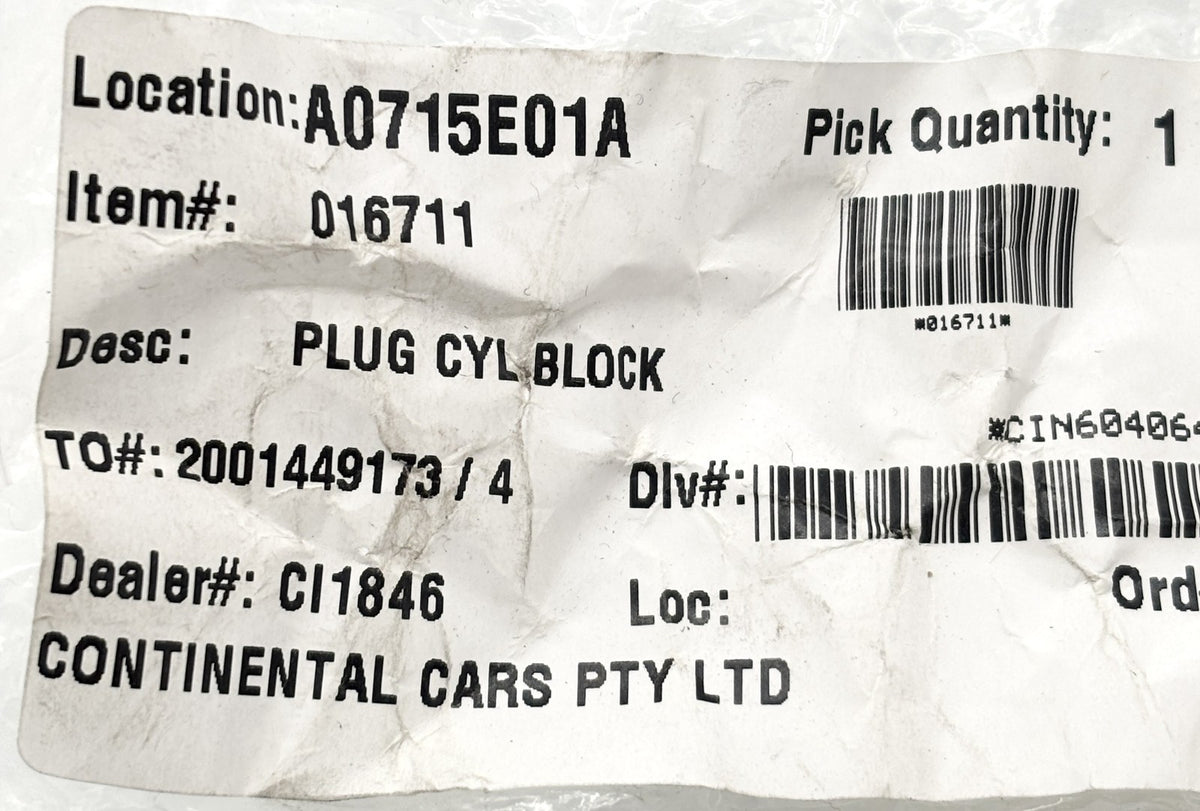 Genuine Citroen C4 C5 C8 DS4 1.8L | 2.0L Engine Threaded Plug 25X150 016711 OEM