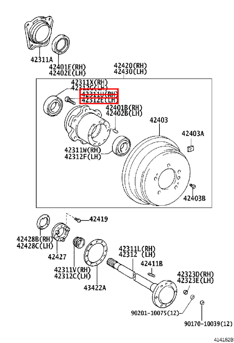 Genuine Sequoia USK65 USK60 UPK65 UPK60 UCK65 UCK60 Front Wheel Hub Stud Bolt