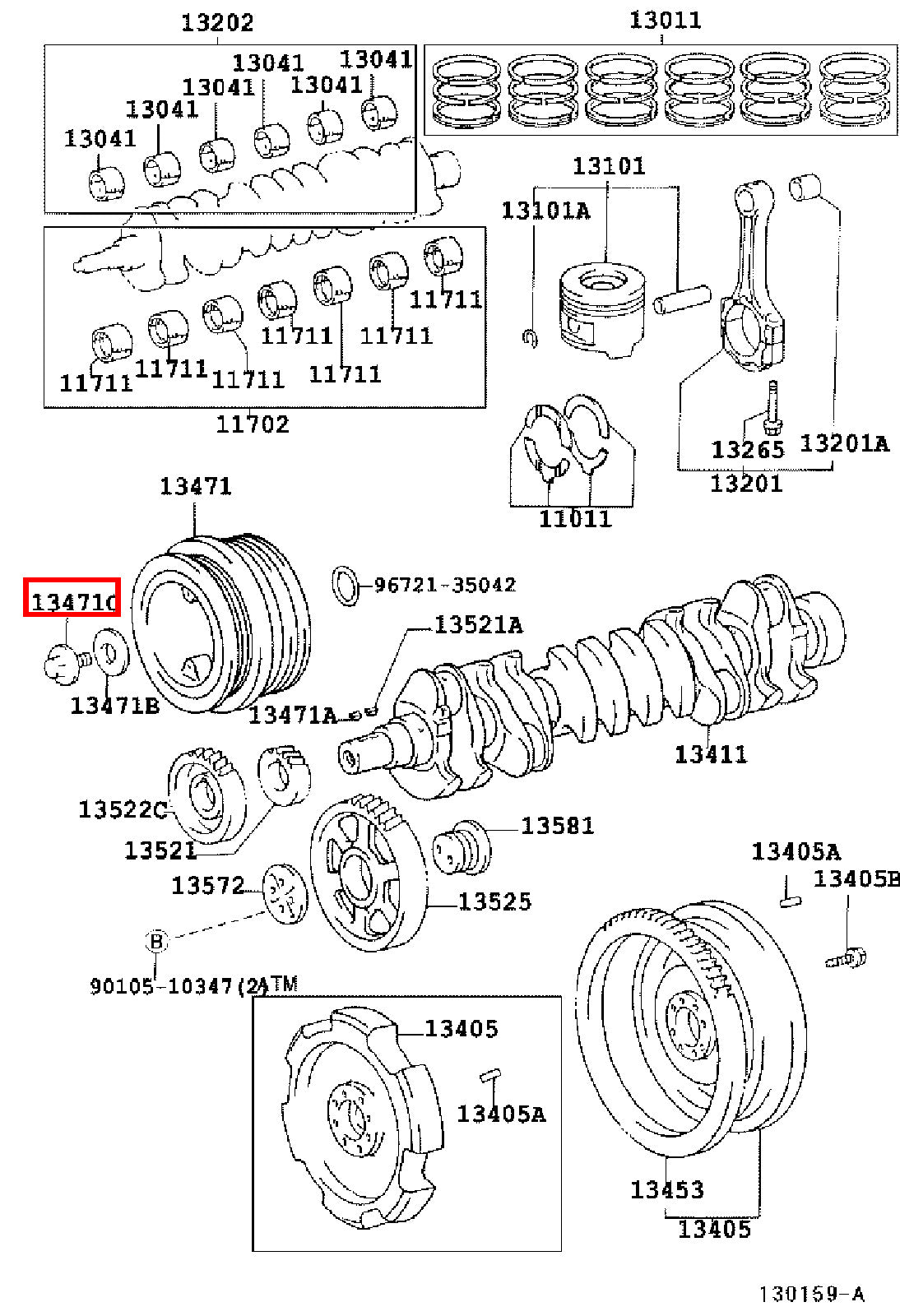 Genuine LandCruiser HDJ79 HDJ78 1HD Crankshaft Harmonic Balancer Pulley Bolt