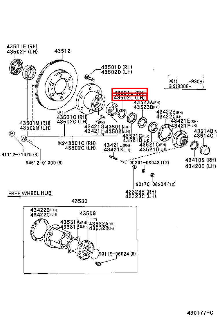 Genuine Dyna ToyoAce KDY281 KDY280 KDY271 KDY270 Front Axle Lock Washer x2