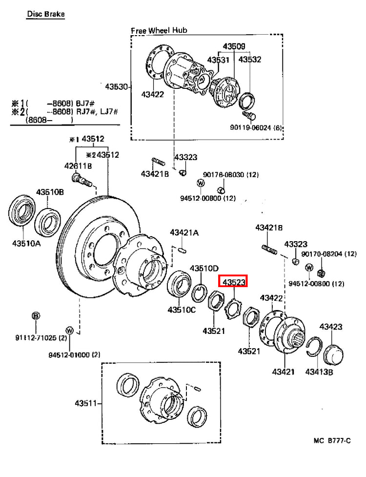 Genuine Dyna LY230 LY220 Dyna ToyoAce KDY220 Front Wheel Bearing Lock Tab Washer