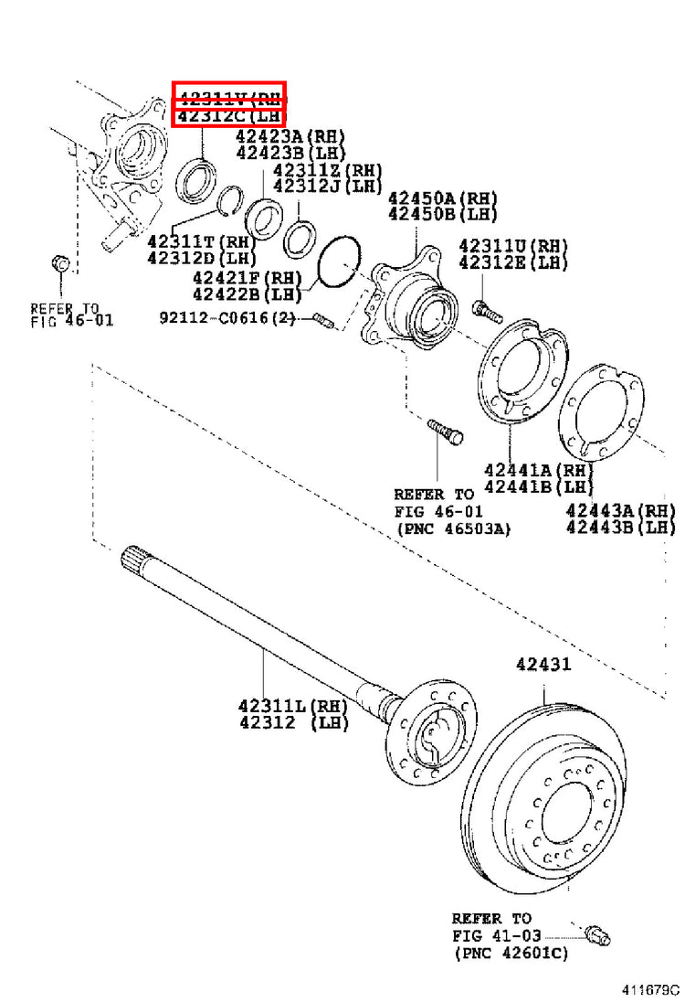 Genuine Tacoma TRN265 TRN260 TRN245 Rear Axle Shaft Inner Oil Seal