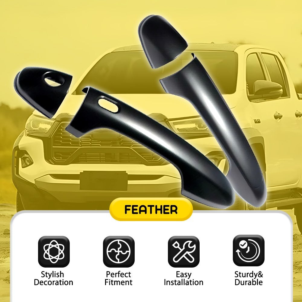 Right Hand Drive Matte Black Door Handle Cover Trim for Toyota Hilux 2015-2019