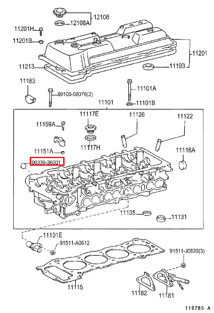 Genuine 4Runner RZN185 RZN180 Avensis ST220 Caldina ST210 Cylinder Head Plug