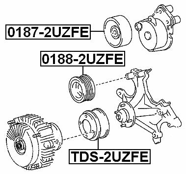 TDS-2UZFE Febest Water Pump Pulley 2Uzfe 163710F010 16371-50040