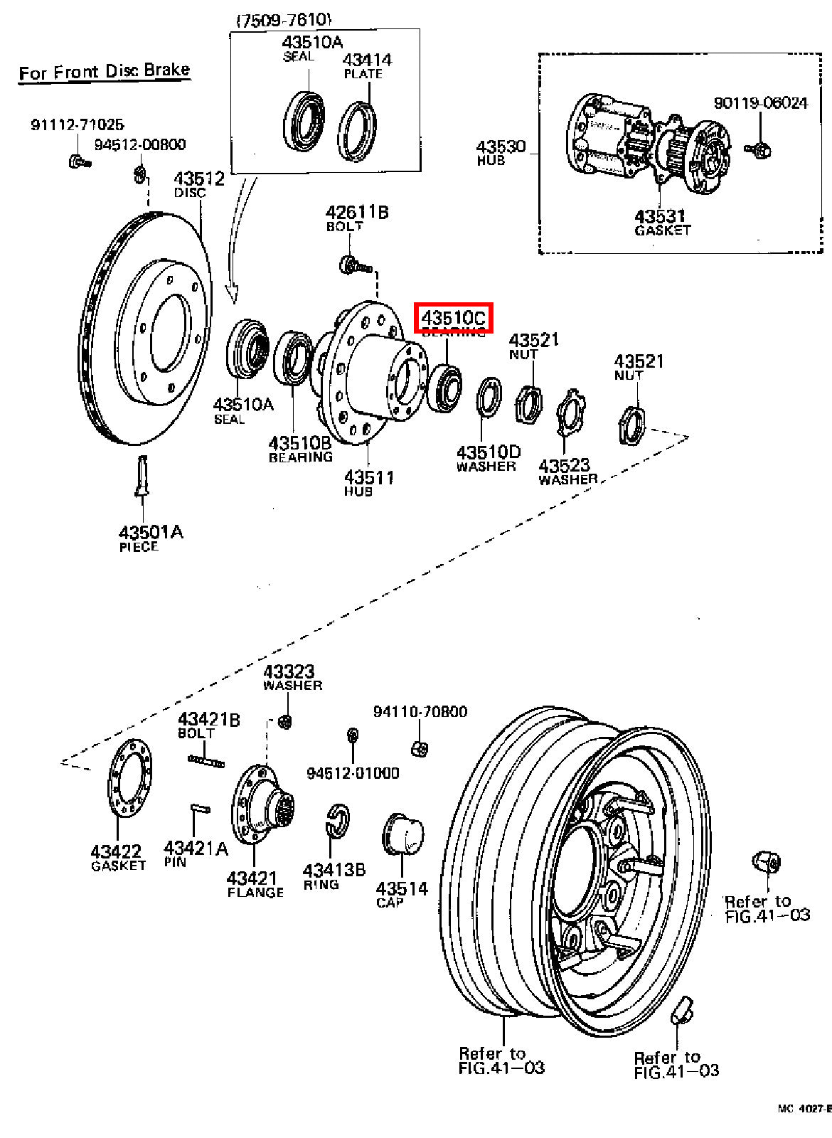 Genuine Dyna LY230 LY220 KDY261 KDY260 KDY251 Front Wheel Hub Outer Bearing