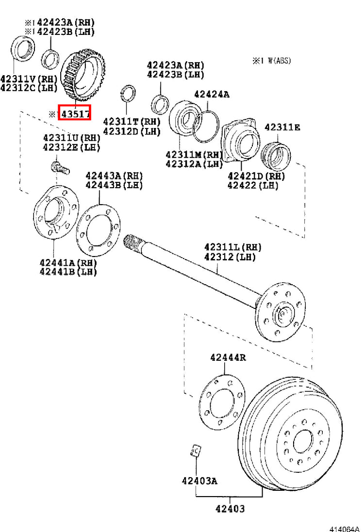 Genuine Hilux KZN165 KUN36 KUN35 KUN26 KUN25 KUN16 KUN15 Rear Axle ABS Rotor