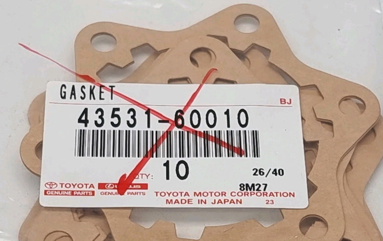 Genuine Toyota 43531-60010 Free Wheeling Hub Gasket 10 Pack