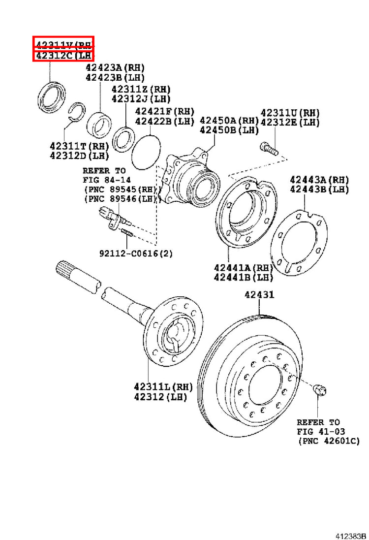 Genuine Tacoma TRN265 TRN260 TRN245 Rear Axle Shaft Inner Oil Seal