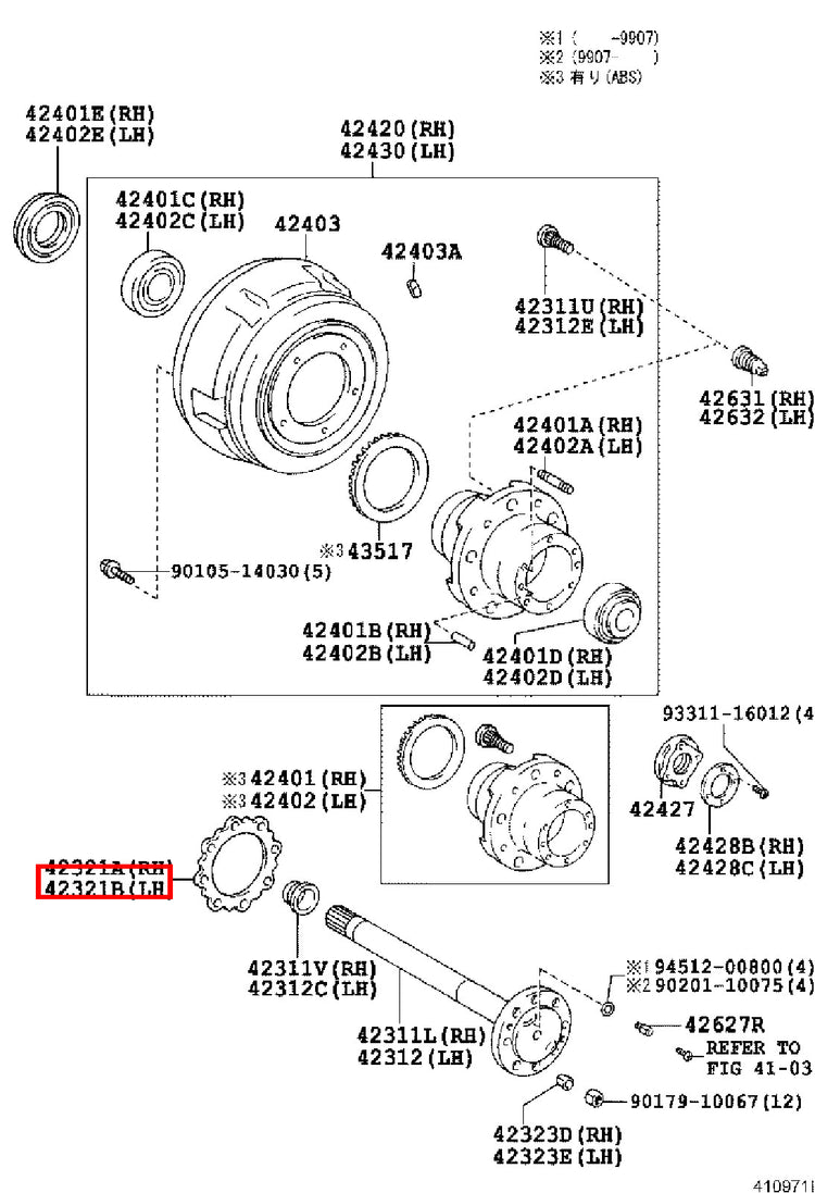 Genuine Toyota Coaster XZB70 XZB60 XZB59 XZB51 Rear RH Axle Shaft Gasket