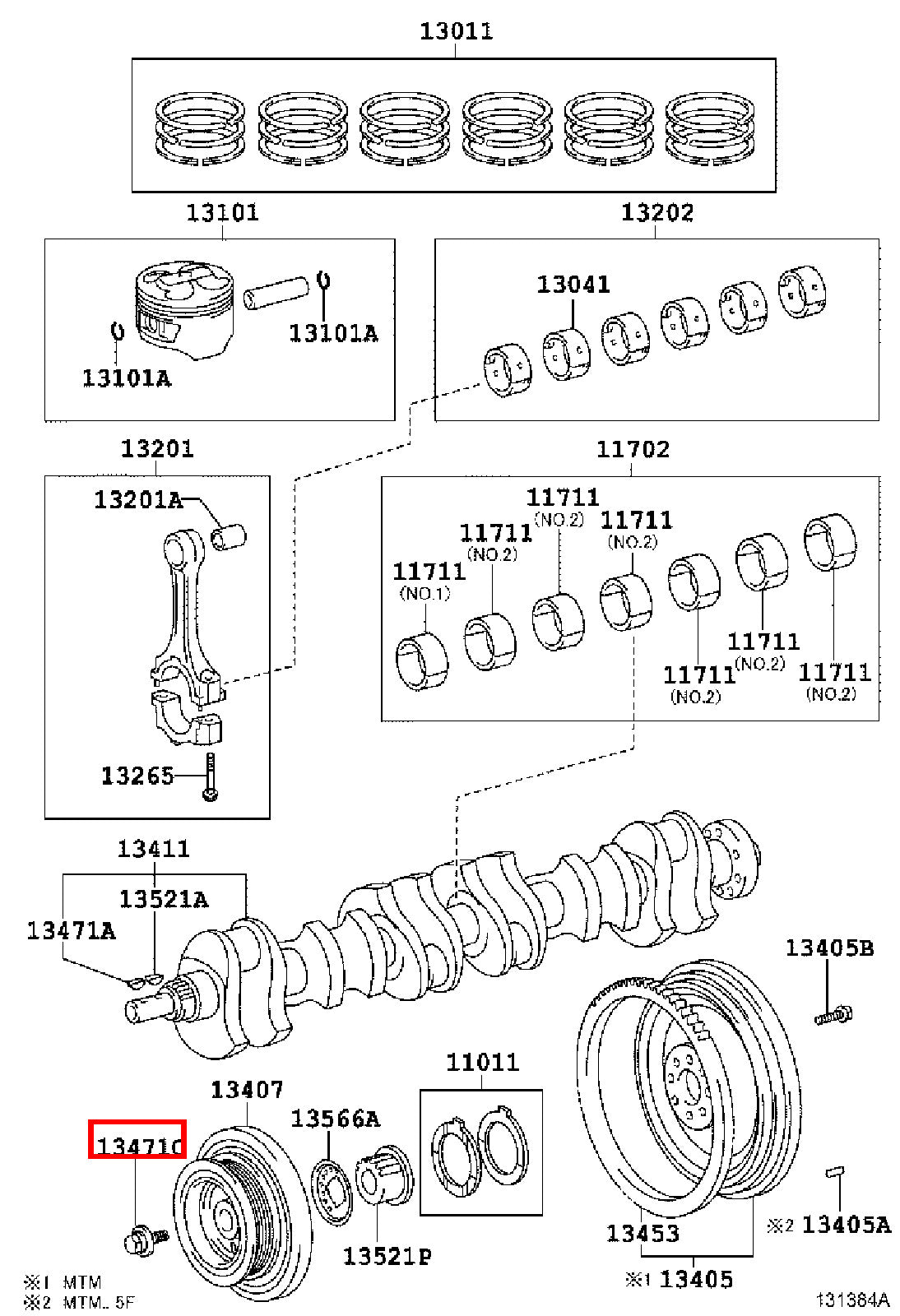 Genuine Crown JZS171 1JZ GTE Crankshaft Harmonic Balancer Pulley Bolt